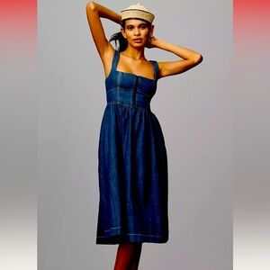 REFORMATION Tagliatelle Denim Midi Dress 4